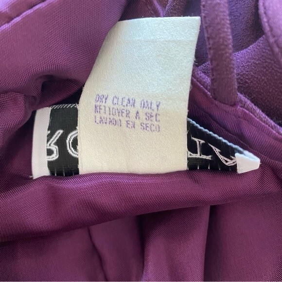 Formal Dress Maxi Purple Rhinestone Cut Out Lace Pleat Sexy Roberta SZ 20 - Picture 14 of 14